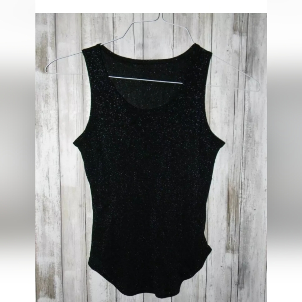 Women's Black Sparkle Sleeveless Top